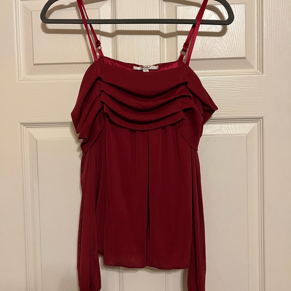 Red Off the Shoulder Top
